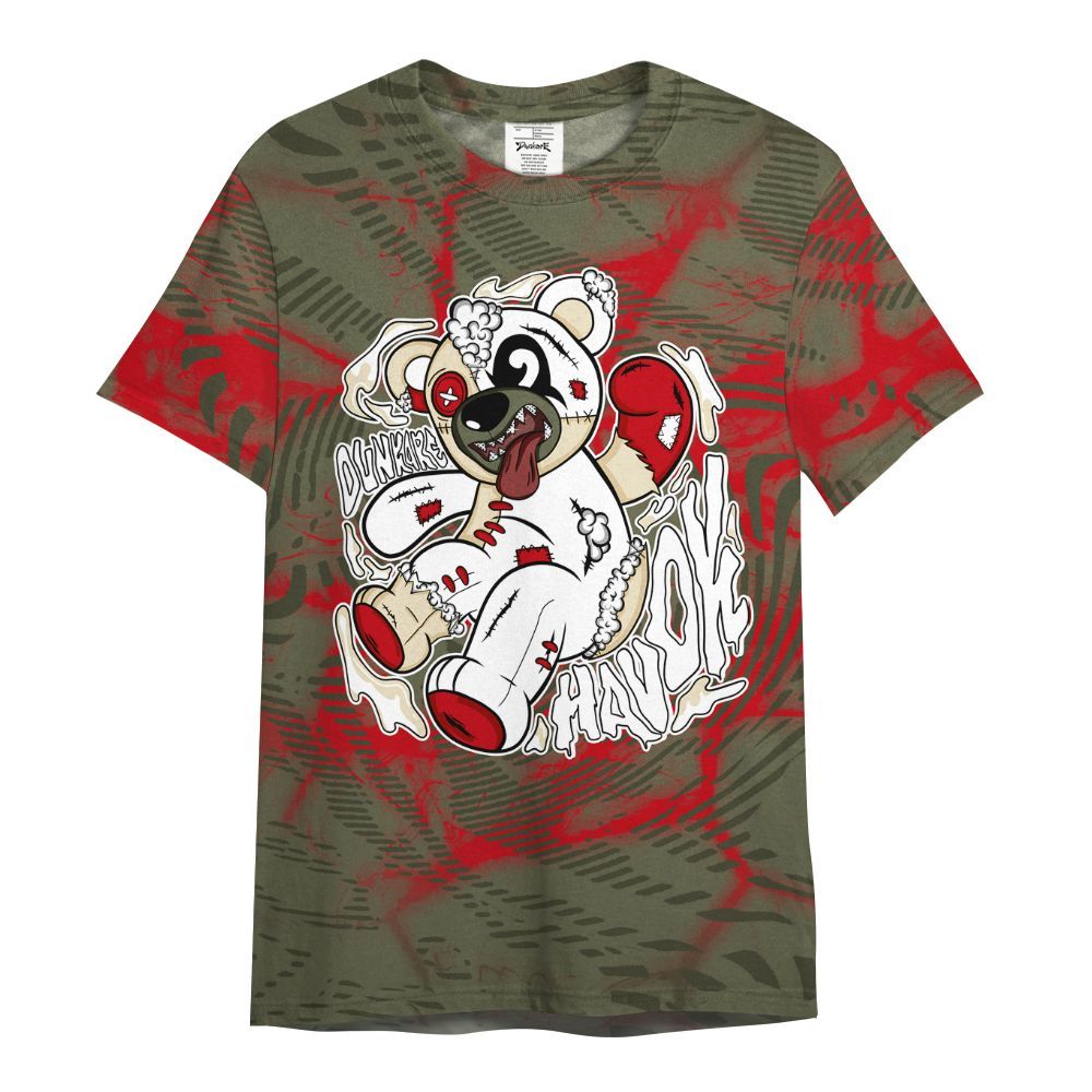 Shirt To Match Travis Scott Low OG Medium Olive 1s - Havok Bear All Over Print
