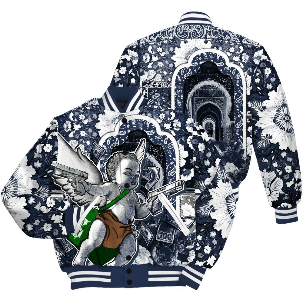 Varsity Jacket To Match Midnight Navy 13s - Angel Money Bag All Over Print