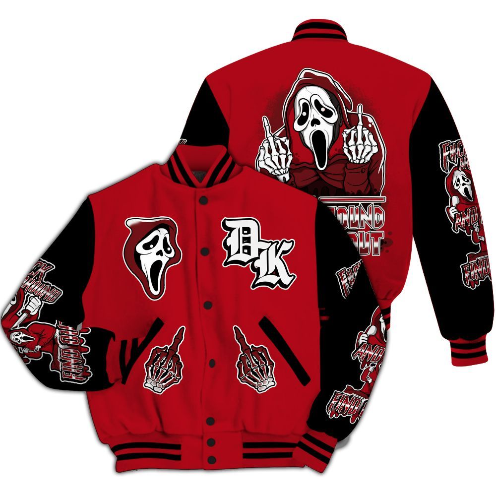 Varsity Jacket To Match Bred Velvet 11s - F#CK And Find Out Graphic All Over Print