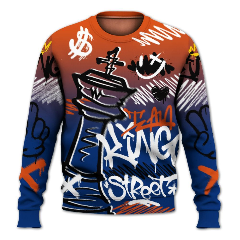 Sweatshirt To Match Mid Knicks 1s - Street King Chess Streetwear All Over Print