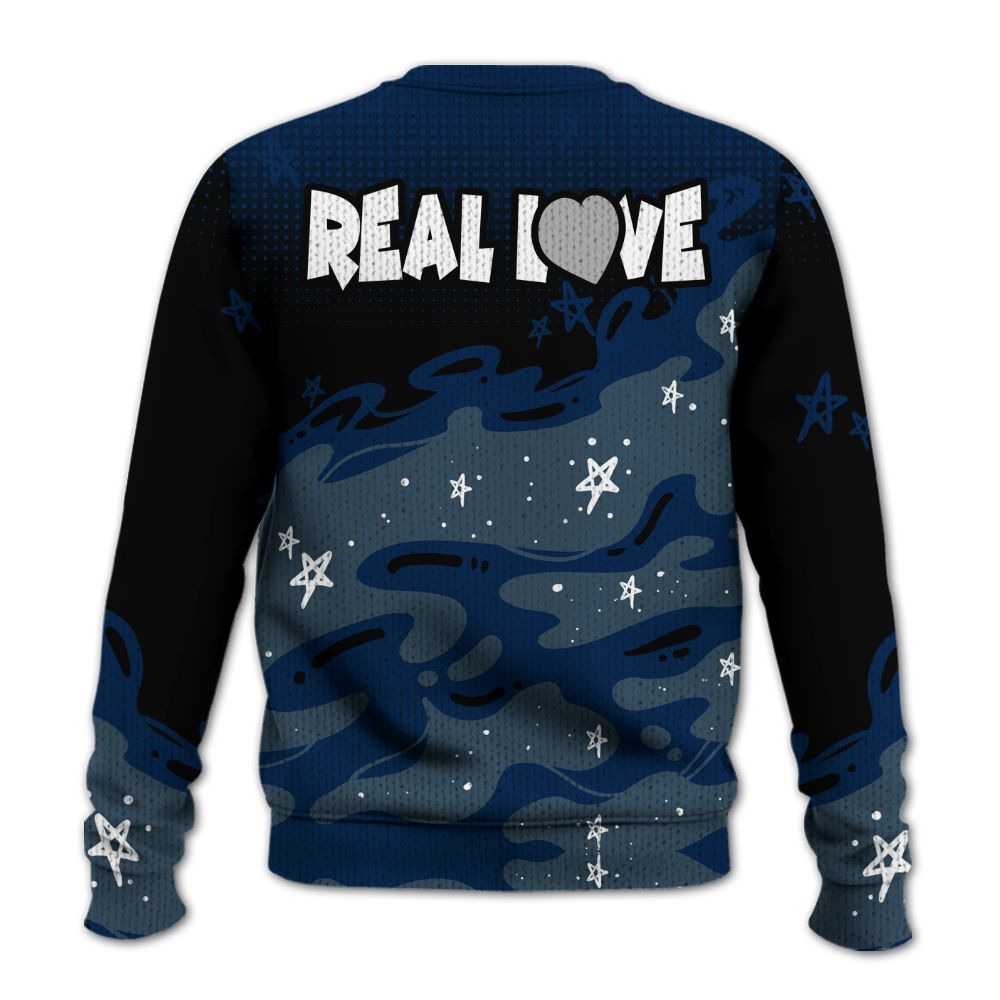 Knitted Sweater To Match SB White Navy 4s - Sincere Fondness Bear Stars