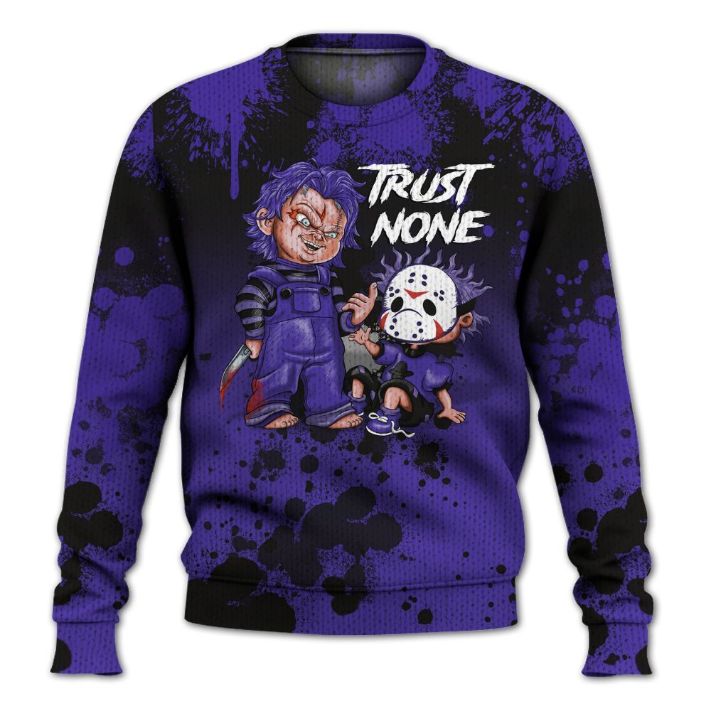 Knitted Sweater To Match Field Purple 12s - Trust No One Scary