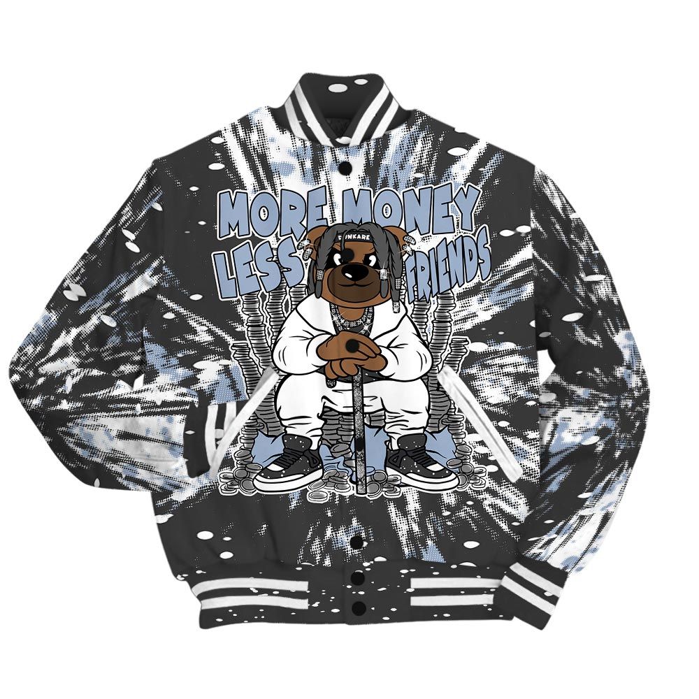 Varsity Jacket To Match Reverse Black White 6s - More Moneys Bear Luxury Varsity Jacket Unisex