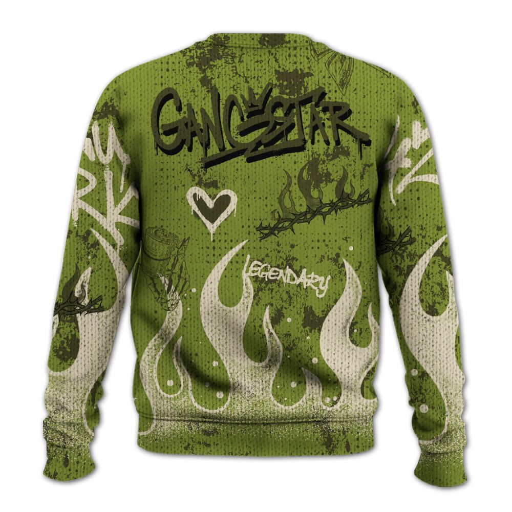 Knitted Sweater To Match SB Dunk Low Asparagus - Lucky Money Paid In Full Graffiti