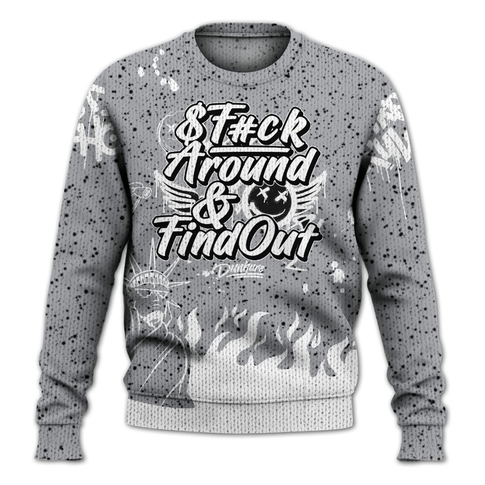 Knitted Sweater To Match White Cement 4s - Graphic Fck Around Find Out