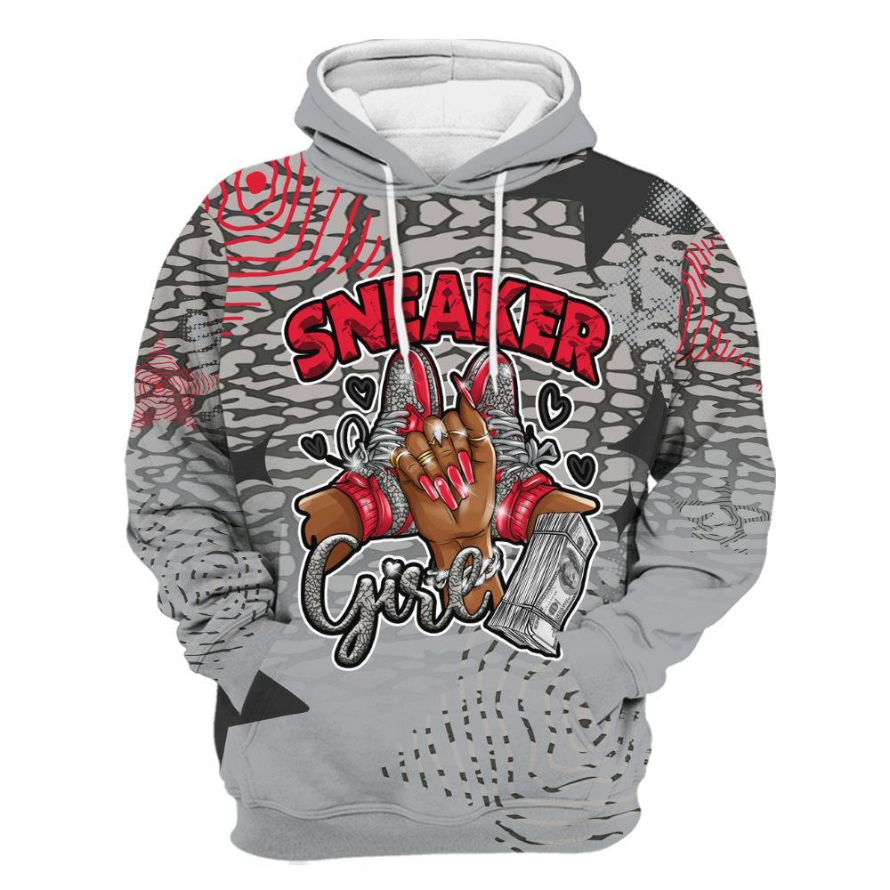 Hoodie To Match Black Cement 3s - Sneakerz Girlz Unique Starz All Over Print