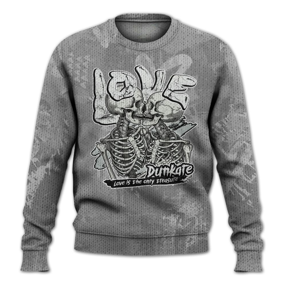 Knitted Sweater To Match Black Wolf Grey 12s - Skull Love