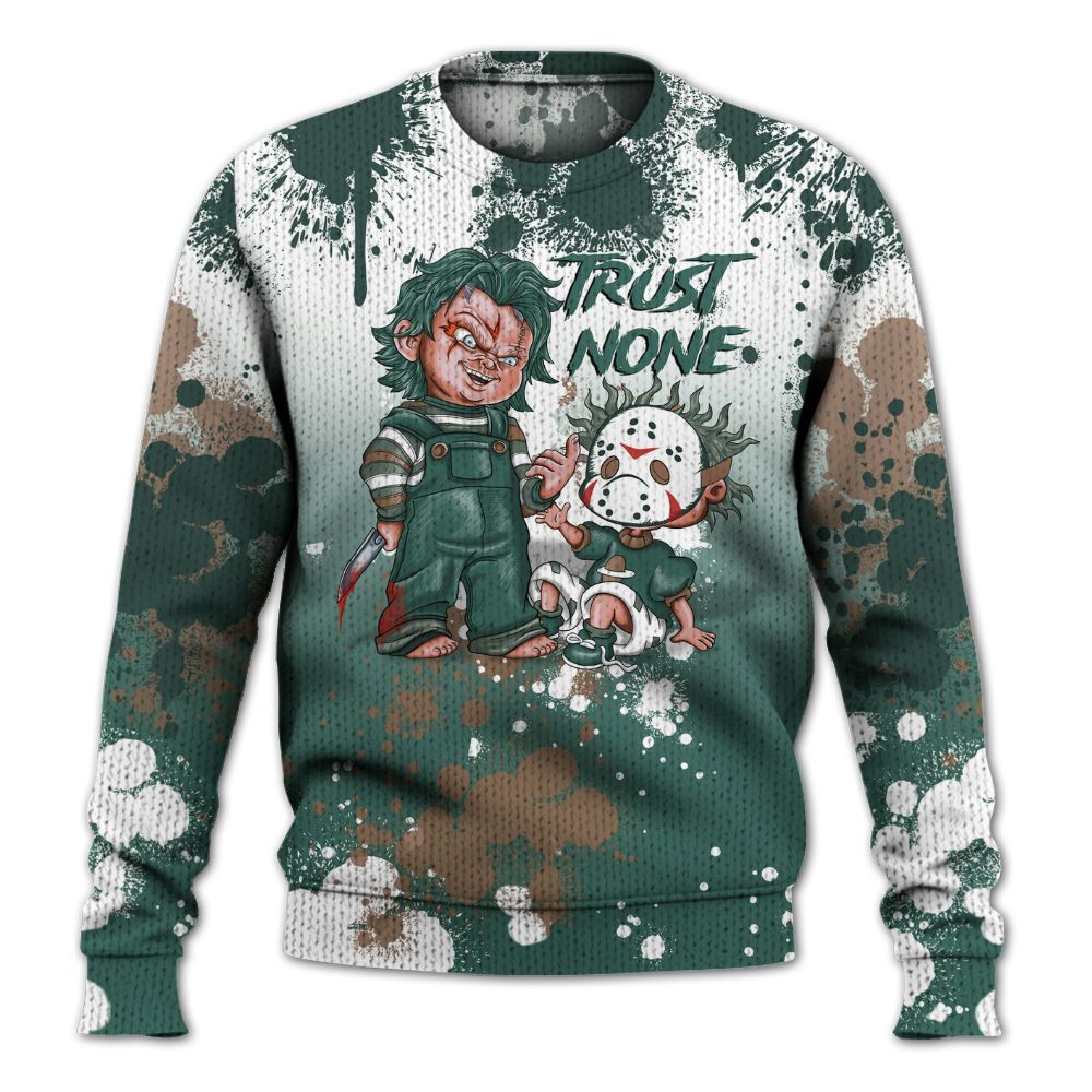 Knitted Sweater To Match Low OG Oxidized Green 1s - Trust No One Scary