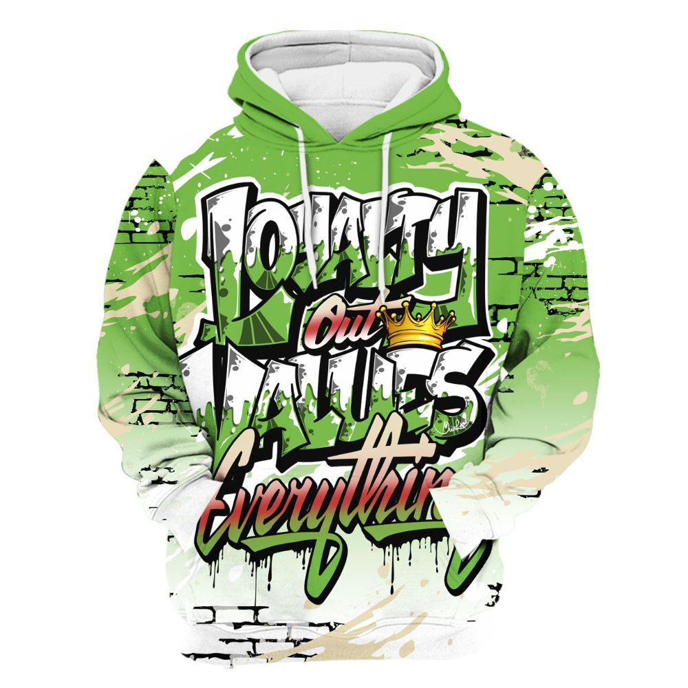 Hoodie To Match Air Max Waffle SP Action Green - Values Of Loyalty Drip All Over Print