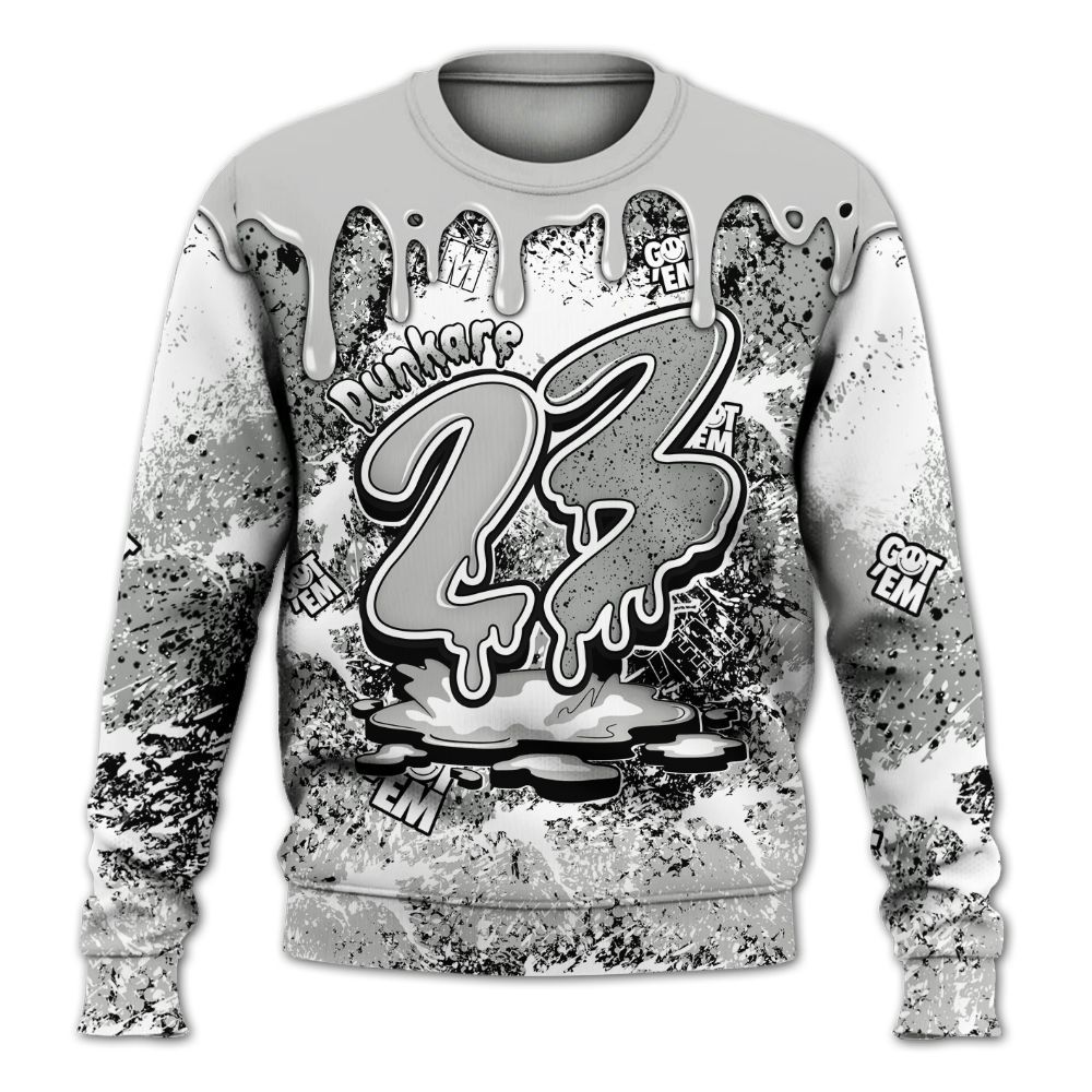 Sweatshirt To Match Retro White Oreo 4s - Dripping 23 Drip All Over Print