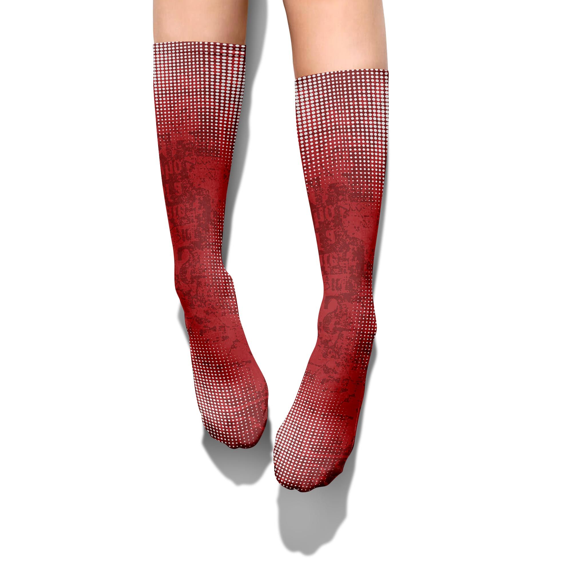 Sock To Match Red Taxi 12s - Glitch Text Graphic Unisex