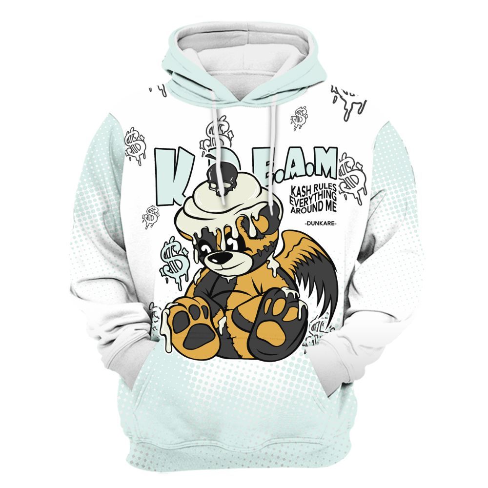 Hoodie To Match Pure Platinum 4s - Loot Bear Unique Drip All Over Print