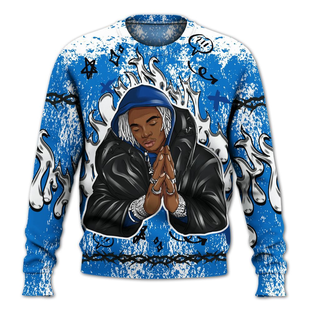 Sweatshirt To Match Blueberry 12s - Trappin' Unique Graphics All Over Print