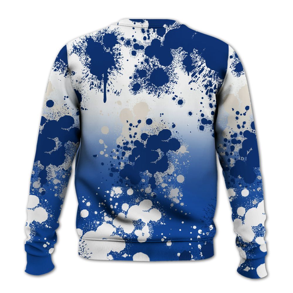 Sweatshirt To Match Low Game Royal 1s - God Blessed Ink Drip All Over Print