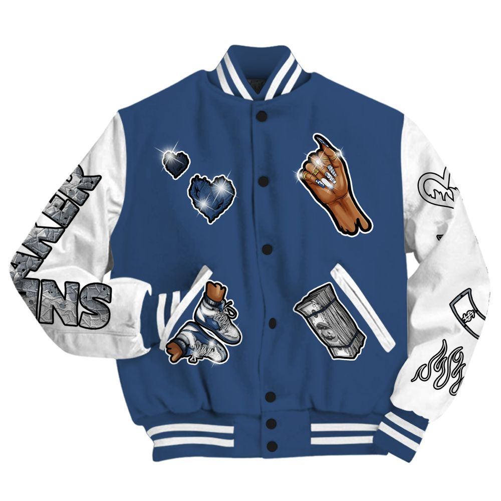 Varsity Jacket To Match Midnight Navy 4s - Sneakerz Girlz All Over Print