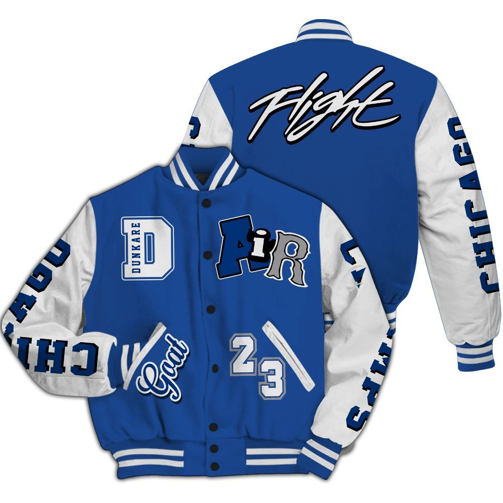 Varsity Jacket To Match High OG True Blue 1s - AIR Number 23 GOAT All Over Print
