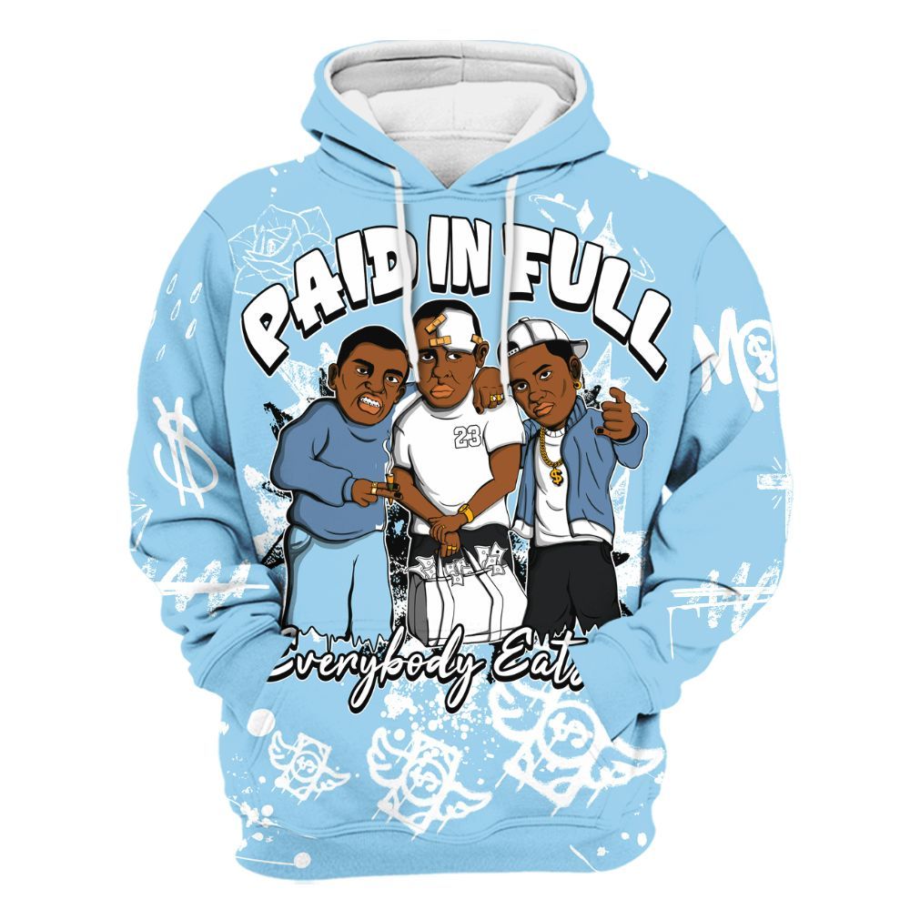 Hoodie To Match Legend Blue 11s - Everybody Paid In Full Crayon All Over Print