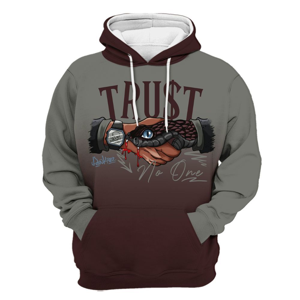 Hoodie To Match Burgundy 5s - Snake Trust No One Drip All Over Print