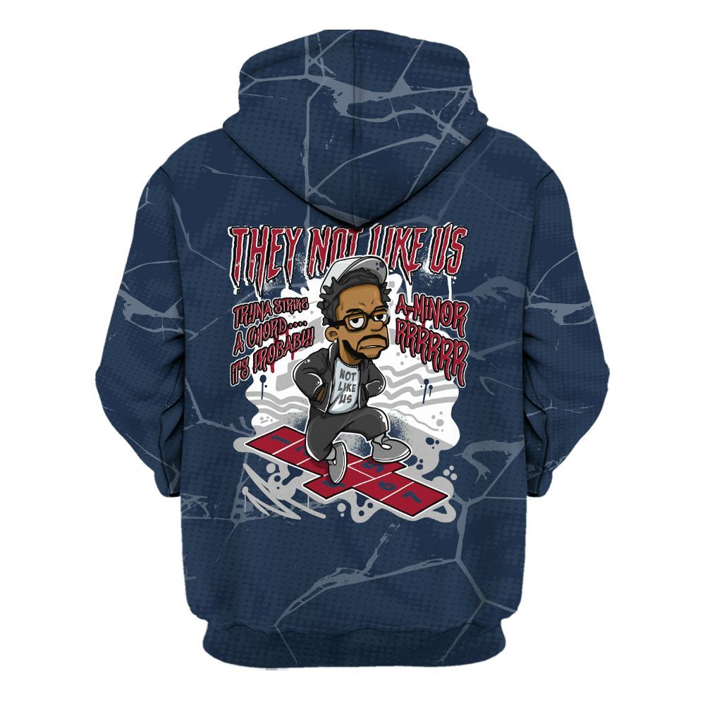 Hoodie To Match White Midnight Navy 6s - Hopscotch Dislike Us Graphic Crack All Over Print