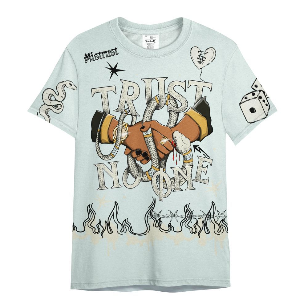 Shirt To Match Pure Platinum 4s - Trust No One Snake-Bite Doodle Crayon All Over Print