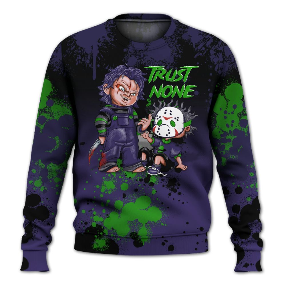Sweatshirt To Match Retro Court Purple 13s - Trust No One Scary All Over Print