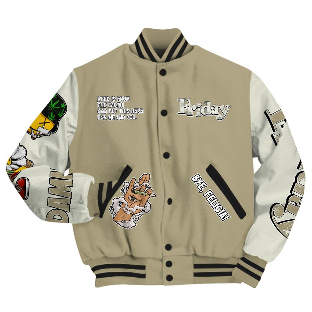 Varsity Jacket To Match Low OG Medium Olive 1s - Friday Sneaker Stress Style All Over Print