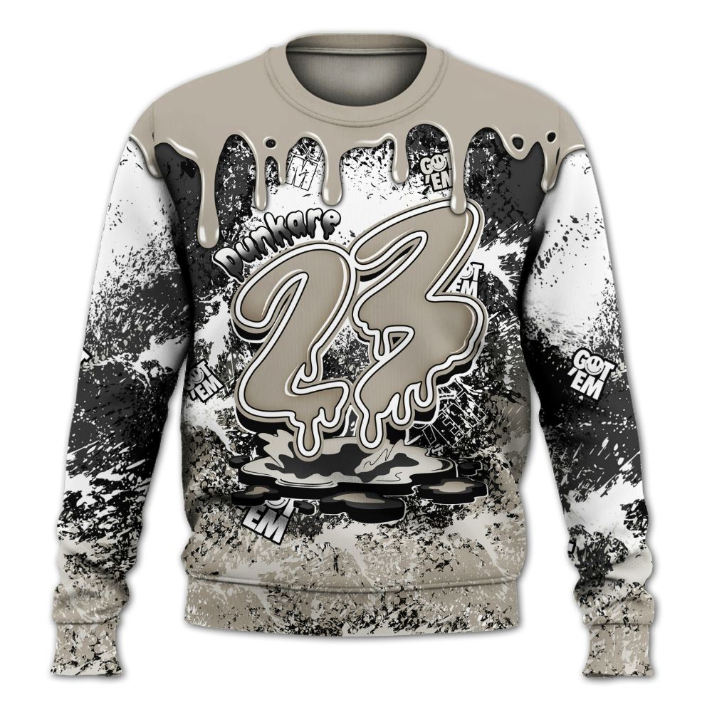 Sweatshirt To Match RM Light Bone 4s - Dripping 23 Drip All Over Print