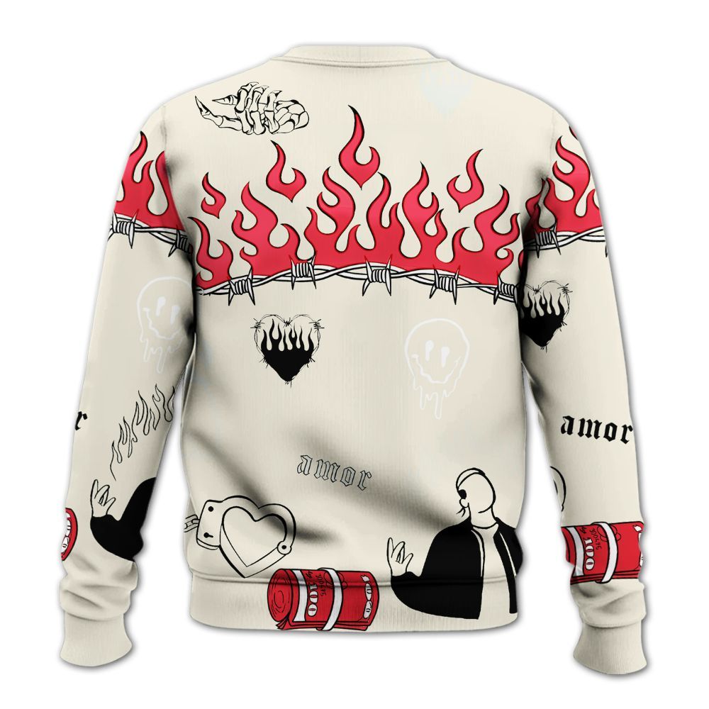Sweatshirt To Match Low OG Sail 1s - Snake Trust No One All Over Print
