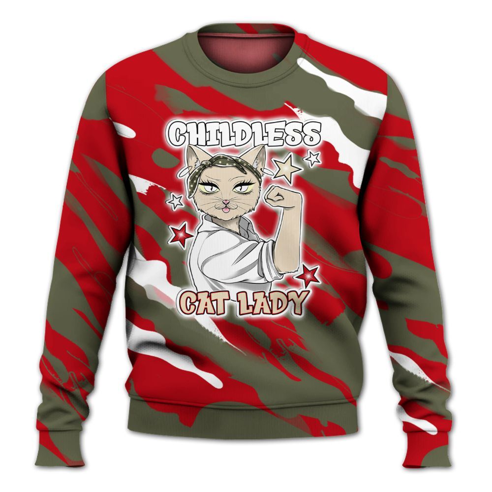 Sweatshirt To Match Travis Scott Low OG Medium Olive 1s - Childless Kat Lady All Over Print