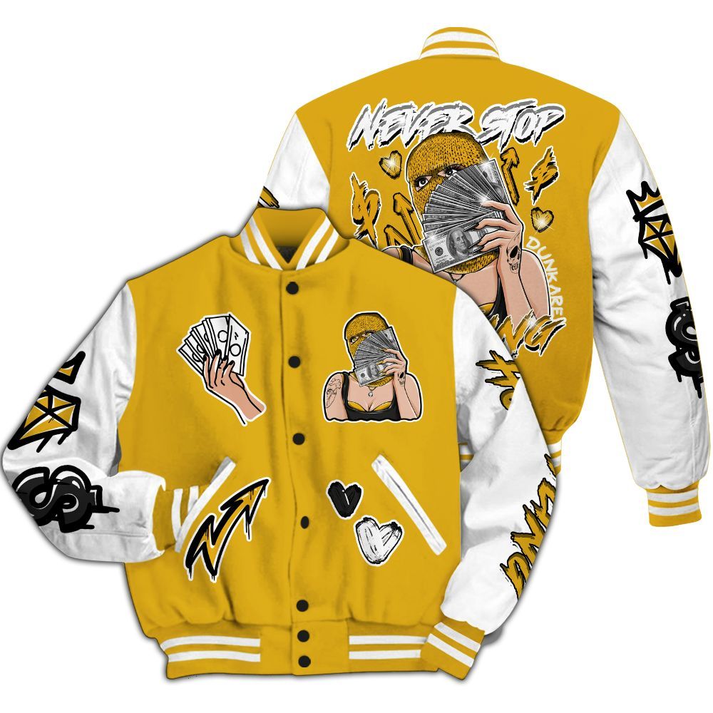 Varsity Jacket To Match Vivid Sulfur 4s - Hustling Unique All Over Print