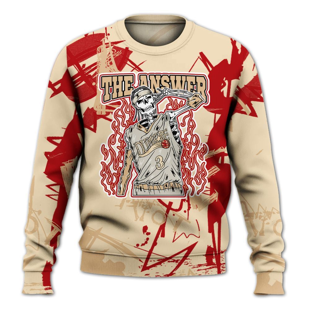 Sweatshirt To Match Dunk Low Strawberry Waffle - Allen Answer Skeleton Messyz All Over Print