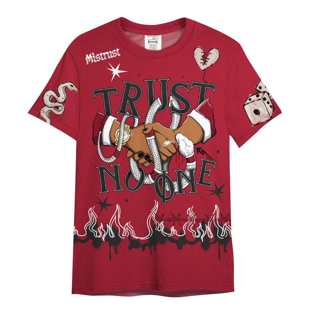 Shirt To Match High OG Black Toe Reimagined 1s - Trust No One Snake-Bite Doodle Crayon All Over Print