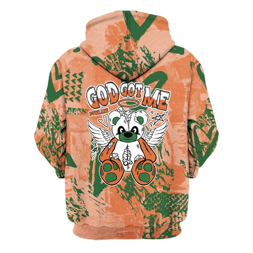 Hoodie To Match Low Miami 5s - Gods Guides Me Bear Heart Grunge All Over Print