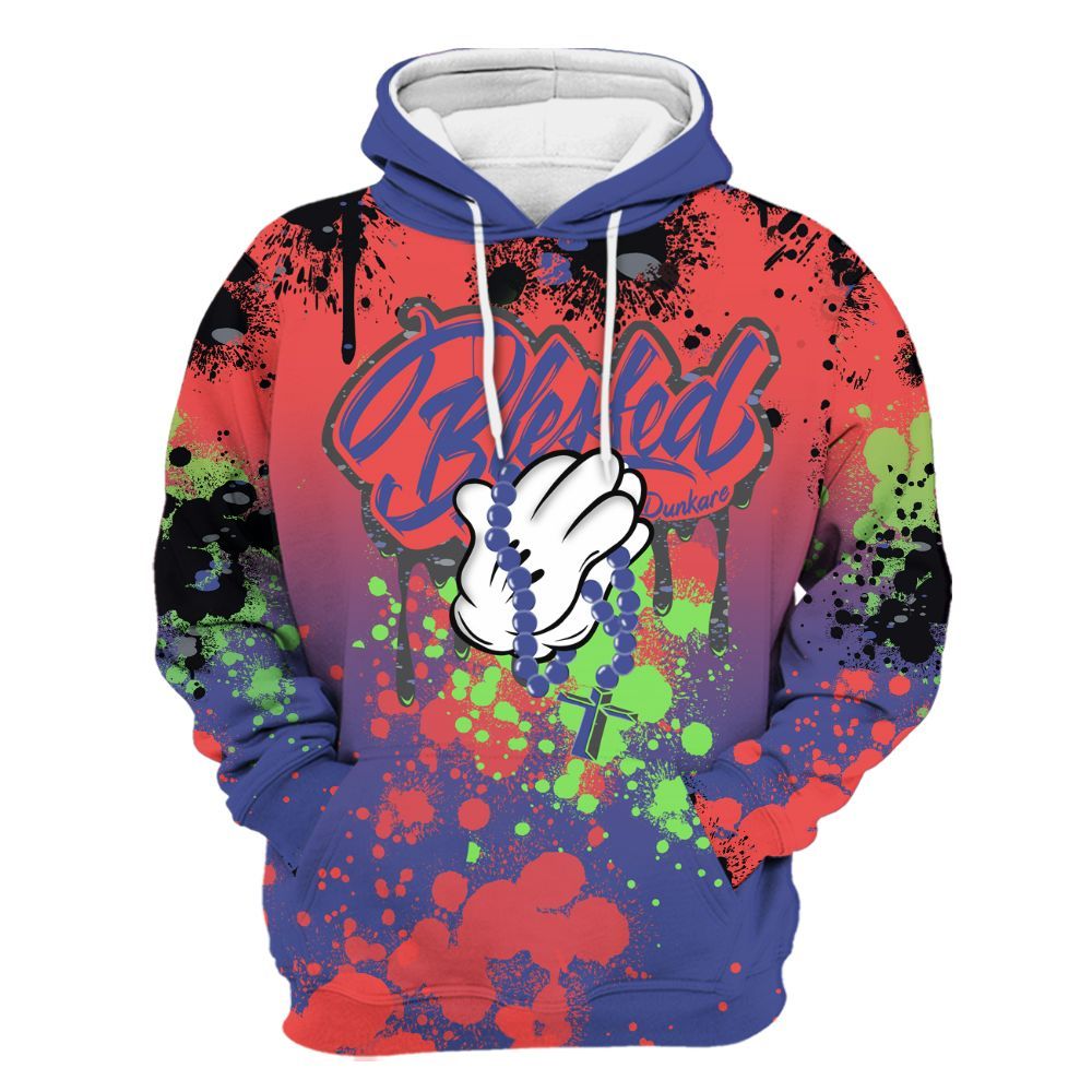 Hoodie To Match KD 4 Nerf - God Blessed Ink Drip All Over Print