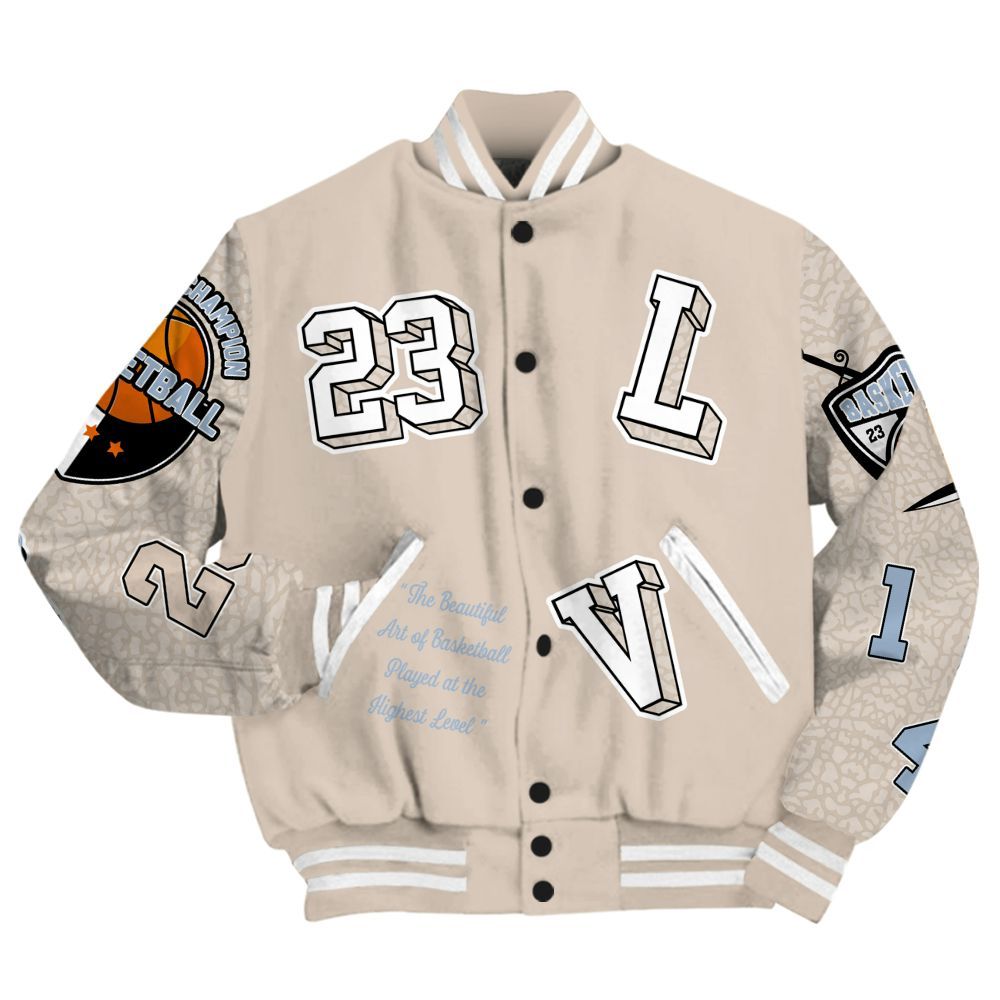 Varsity Jacket To Match Desert Sand 3s - The GOAT Got Em All Over Print