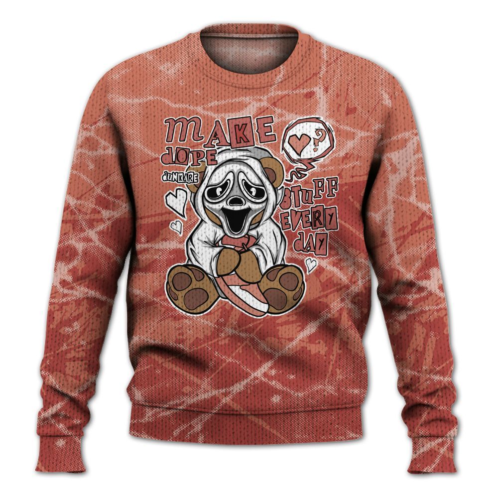 Knitted Sweater To Match Dune Red 13s - Make Dopes Bear Profound