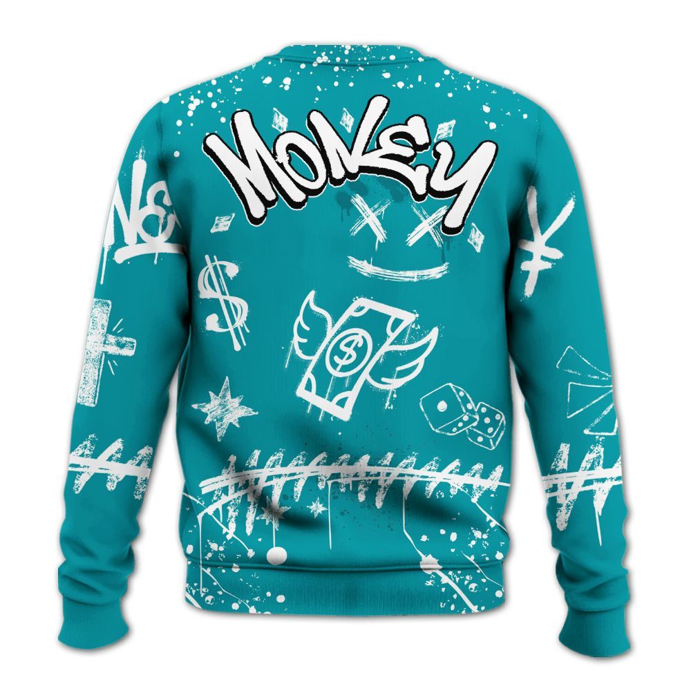 Sweatshirt To Match Air Griffey Max Aquamarine 1s - Everybody Paid In Full Crayon All Over Print