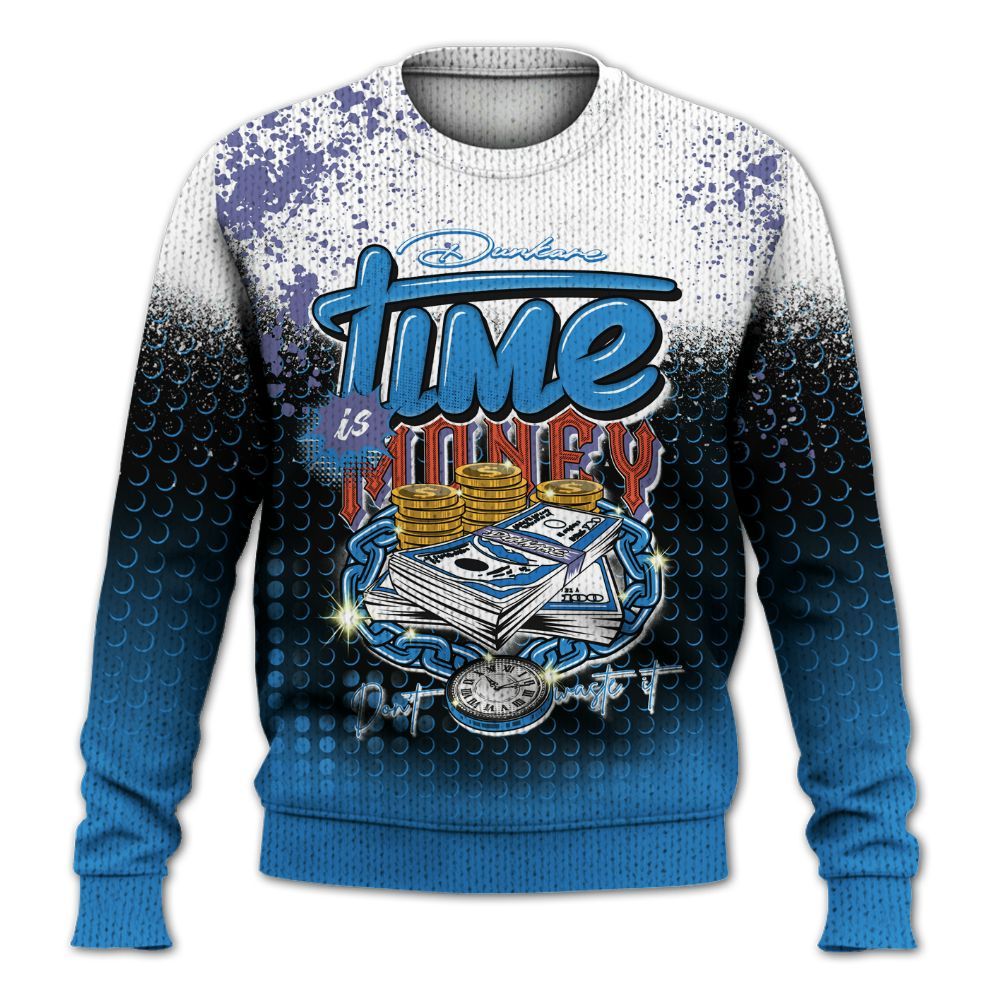 Knitted Sweater To Match Hi-Res Blue 700s - Halftone Time Is Money