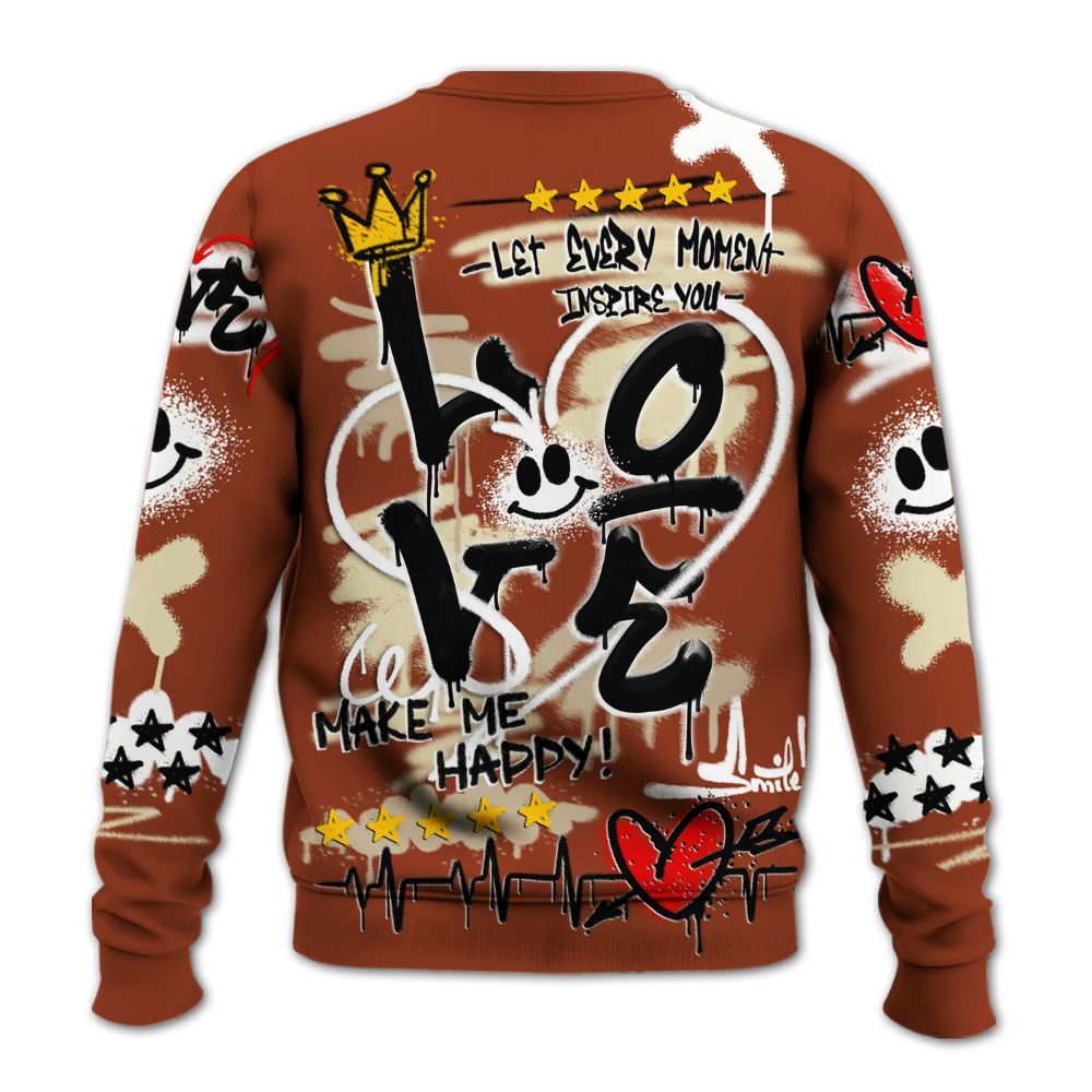 Sweatshirt To Match Retro Eastside Golf 12s - Happy Love Beats Graffiti Streetwear All Over Print