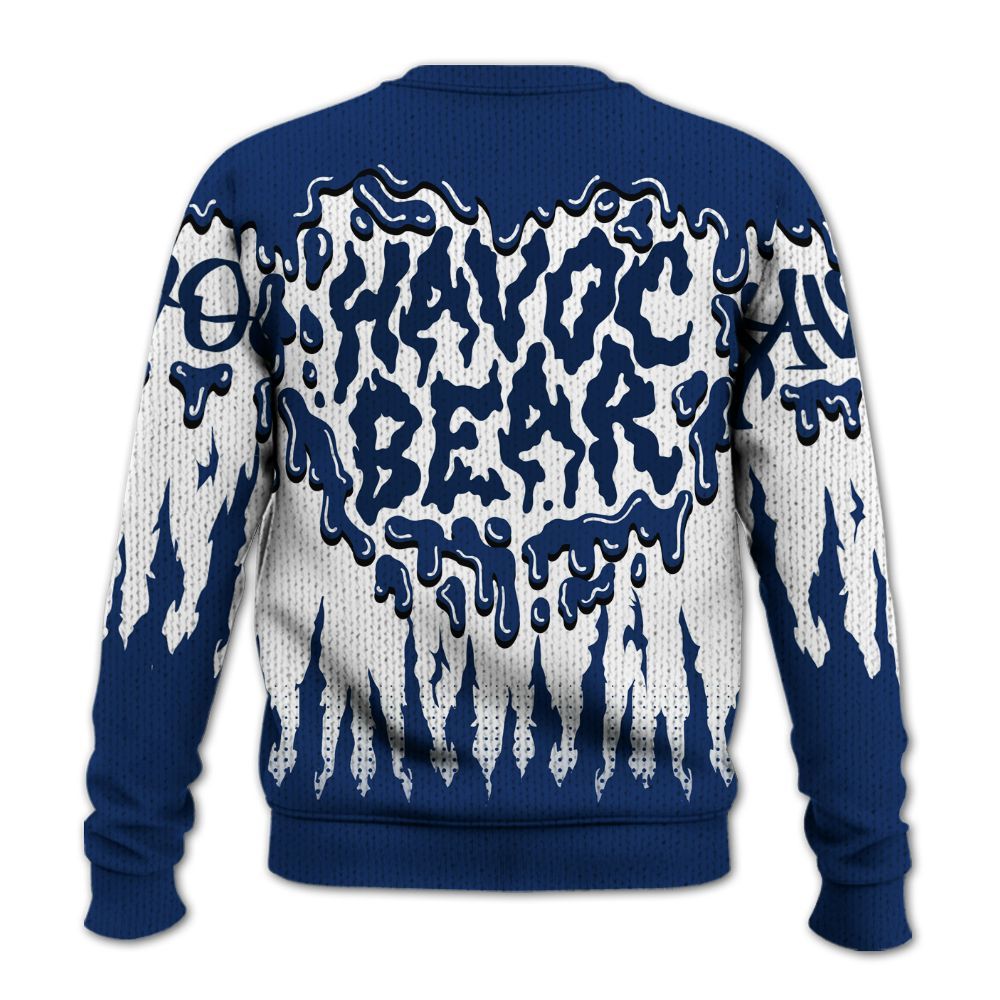 Knitted Sweater To Match High OG Deep Royal Blue 1s - Havok Bear Dripping