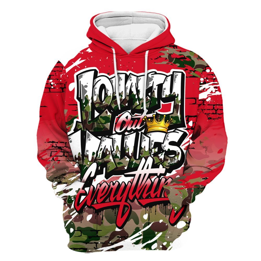 Hoodie To Match Air Max 90 Duck Camo Red - Values Of Loyalty Drip All Over Print