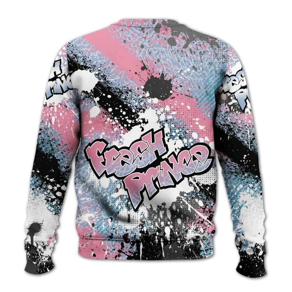 Sweatshirt To Match Denim Pink Glow 3s - Fresh Sneaker Lick All Over Print