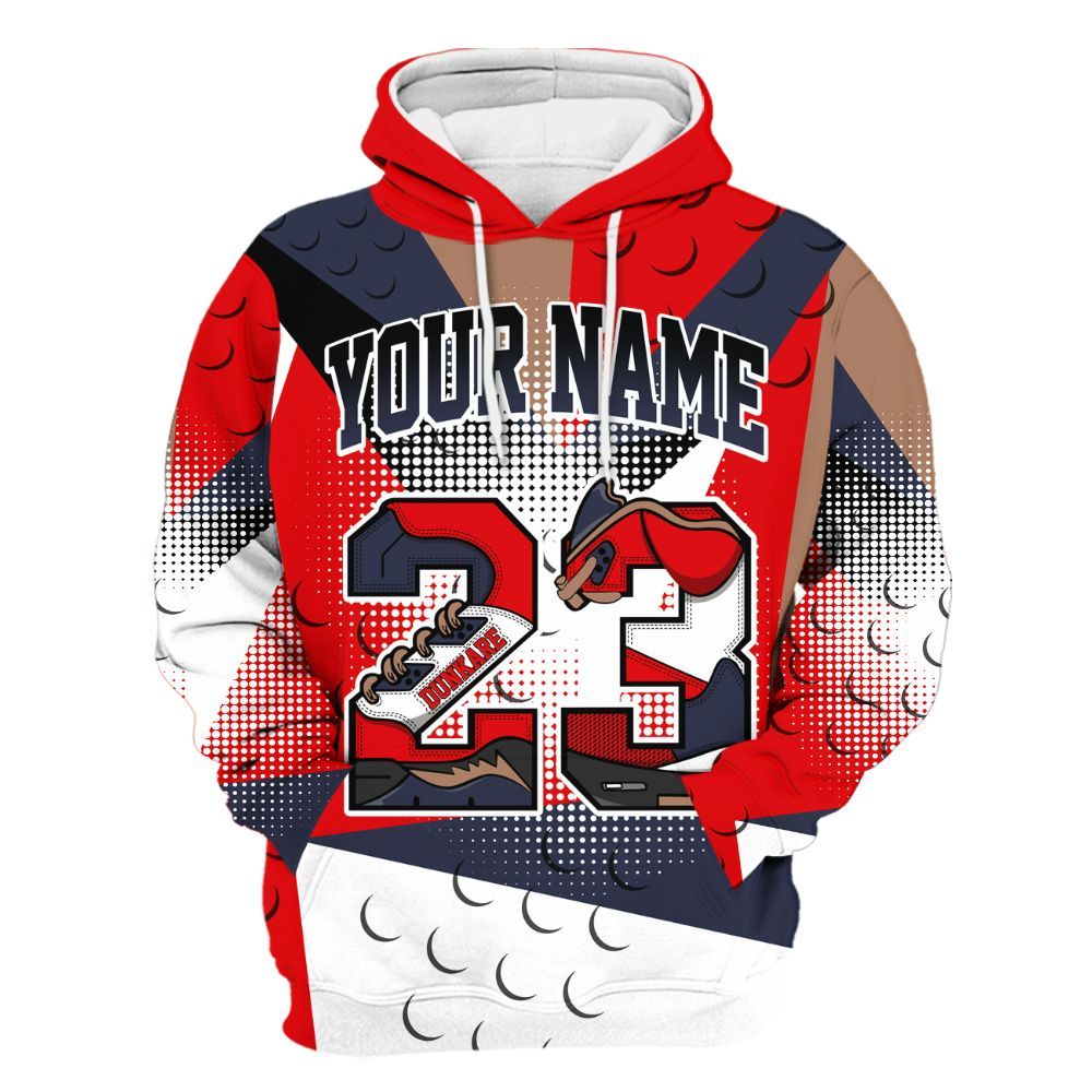 Hoodie To Match Low OG Howard Bison 1s - Poly Custom Name Number 23 5s All Over Print