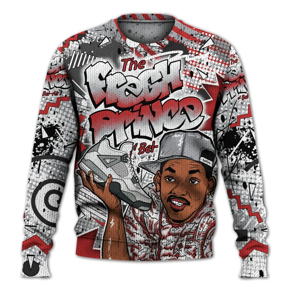 Sweater To Match White Cement 4s - Fresh Sneaker 90s Graphic