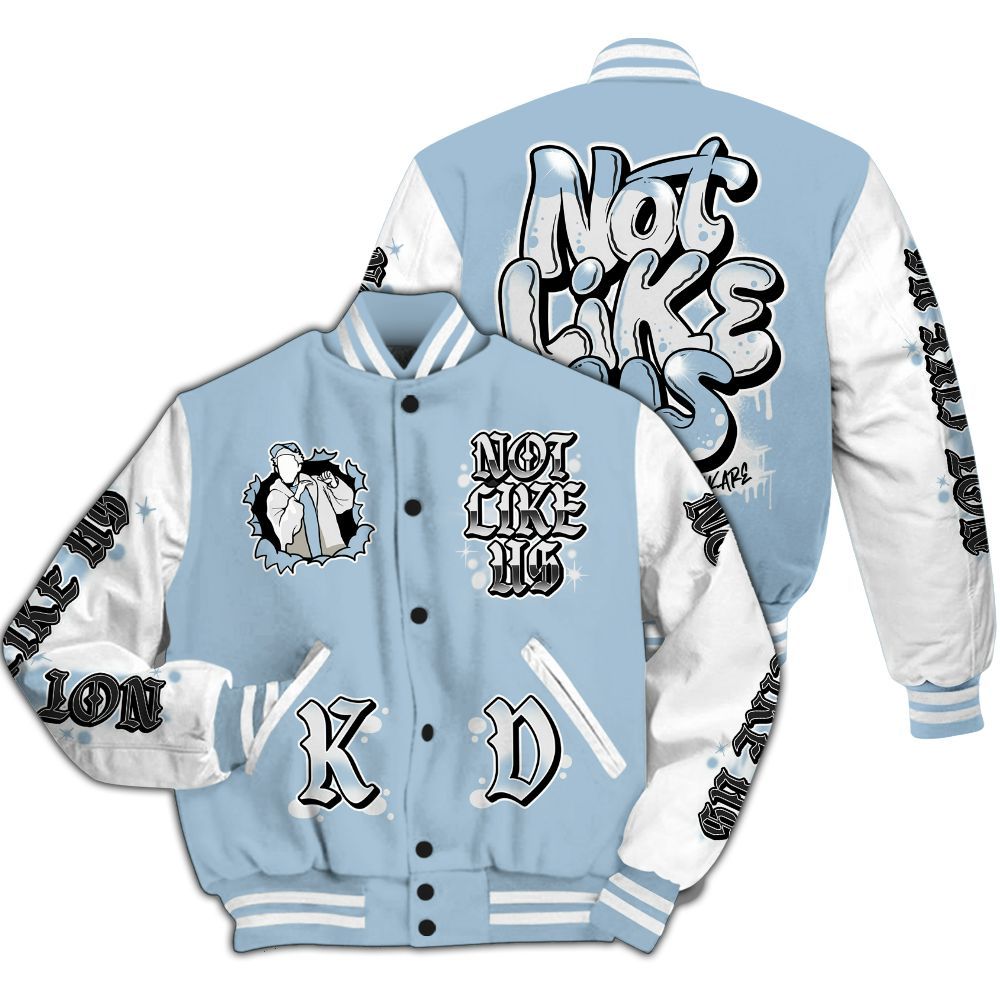 Varsity Jacket To Match Mid Ice Blue 1s - None Like Us Graphic All Over Print