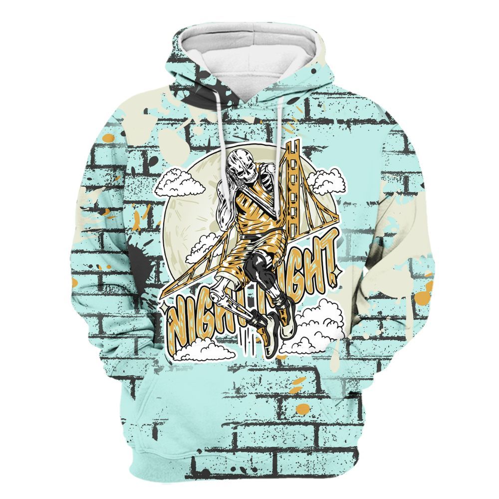 Hoodie To Match Pure Platinum 4s - Seeya Skeleton Brick All Over Print