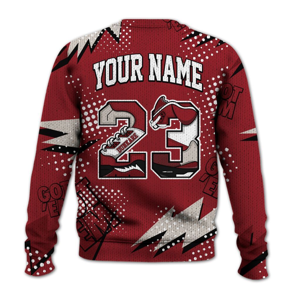 Knitted Sweater To Match High Black Toe Reimagined 1s - Custom Name Number 23 5s
