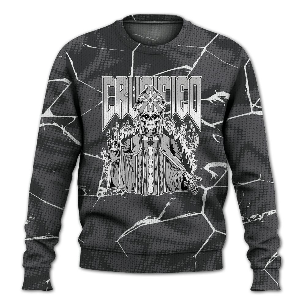 Knitted Sweater To Match White Thunder 4s - Crucified Skeleton Crack
