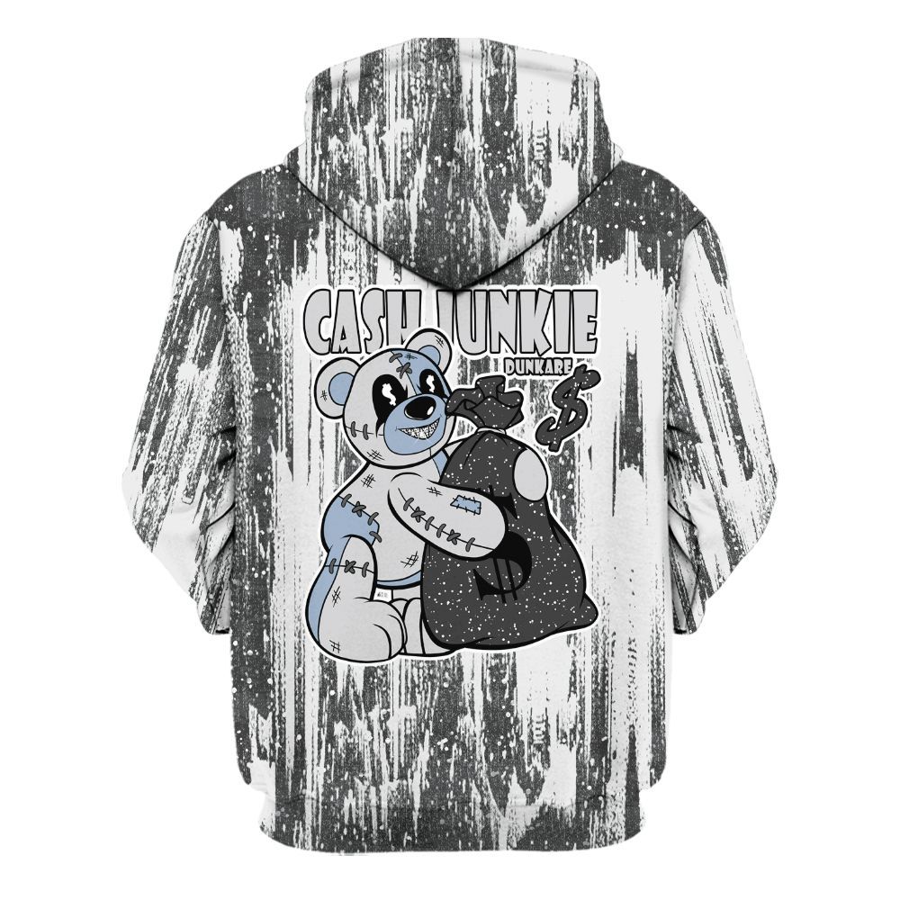 Hoodie To Match Reverse Black White 6s - Cashs Junkie Bear Glitch Art All Over Print