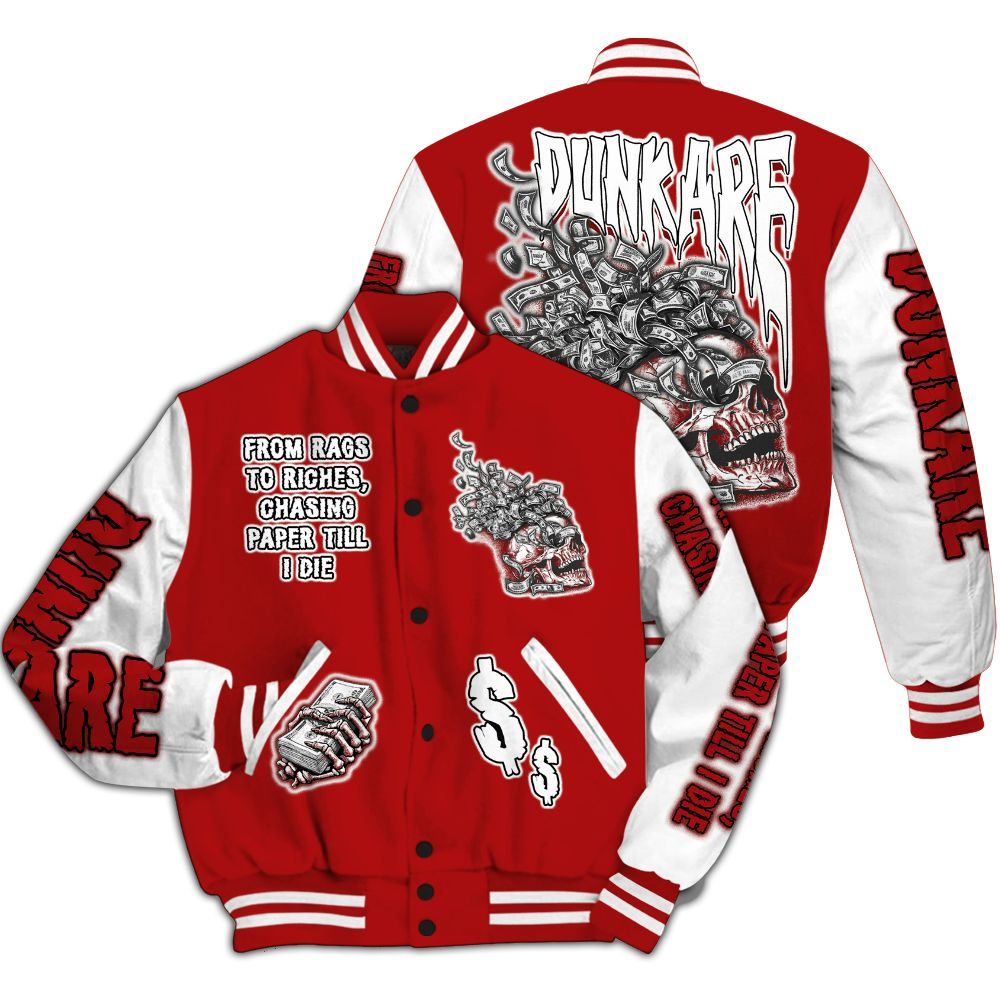Varsity Jacket To Match Red Taxi 12s - From Rags To Riches All Over Print